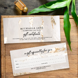 Carte Certificat Cadeau/Facture Luxe Moderne avec Feuill