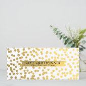 Carte Certificat cadeau Faux Foil Blanc & Or (Debout devant)