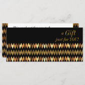 Carte Certificat cadeau Faux Gold Metallon Chevron (Devant / Derrière)