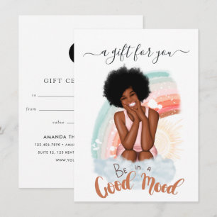 Carte Certificat Cadeau Femme Noire Bonne Humeur