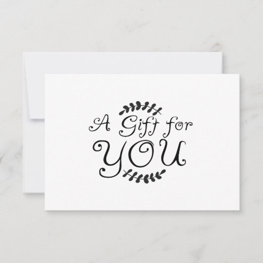 Carte Certificat cadeau Feuille Laurel noir et blanc (Devant)