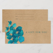 Carte Certificat Cadeau Feuilles d'Eucalyptus Rustique É (Devant / Derrière)