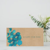 Carte Certificat Cadeau Feuilles d'Eucalyptus Rustique É (Debout devant)