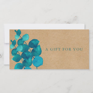 Carte Certificat Cadeau Feuilles d'Eucalyptus Rustique É
