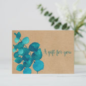 Carte Certificat Cadeau Feuilles d'Eucalyptus Rustique É (Debout devant)