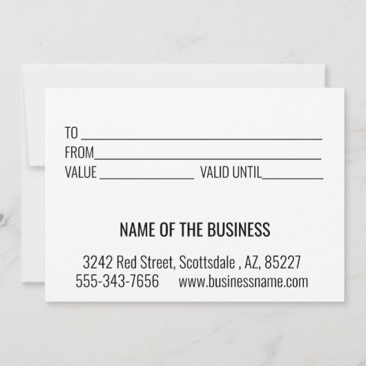 Carte Certificat cadeau feux de Noël (Dos)