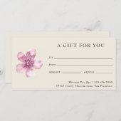 Carte Certificat cadeau Fleur de Cerisier Rose (Devant / Derrière)
