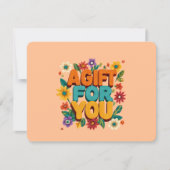 Carte Certificat Cadeau Fleur Orange Rétro (Devant)