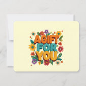 Carte Certificat Cadeau Fleur Retro Jaune (Devant)