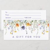Carte Certificat cadeau fleur sauvage (Devant / Derrière)