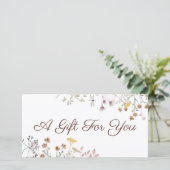 Carte Certificat cadeau fleur sauvage (Debout devant)