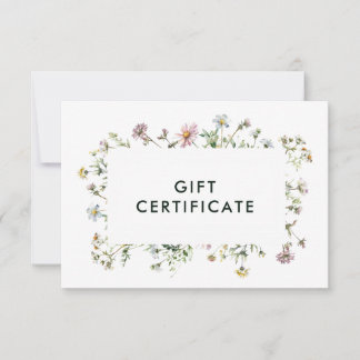 Carte Certificat cadeau fleur sauvage