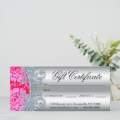 Carte Certificat cadeau Floral dentelle ongle salon de c (Debout devant)