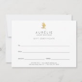Carte Certificat Cadeau Floral Luxe Or (Dos)