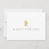 Carte Certificat Cadeau Floral Luxe Or (Devant)