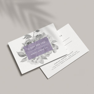 Carte Certificat cadeau Floral vintage Lilac