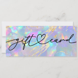Carte certificat cadeau fond opale holographique faux