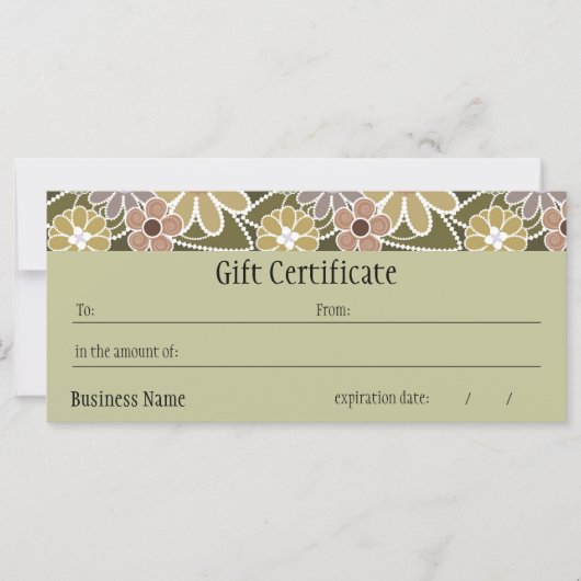 Carte Certificat cadeau Fun Florals (Devant)