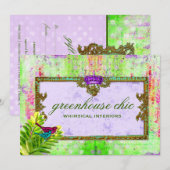 Carte Certificat cadeau GC Greenhouse Chic Lime Purple (Devant / Derrière)