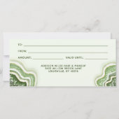 Carte Certificat Cadeau Géode d'Agate Vert Émeraude Pail (Dos)
