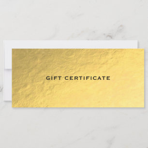 Carte Certificat Cadeau Glam Shiny Gold Golden Ticket