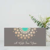 Carte Certificat cadeau Gold Floral Mandala (Debout devant)