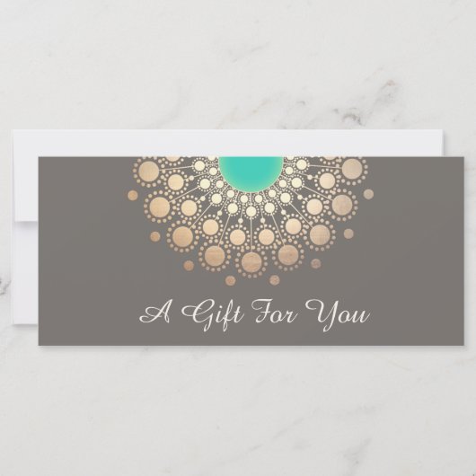 Carte Certificat cadeau Gold Floral Mandala (Devant)
