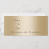 Carte Certificat cadeau | Gold Lotus Logo Spa & Salon (Dos)