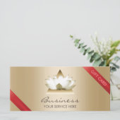 Carte Certificat cadeau | Gold Lotus Logo Spa & Salon (Debout devant)