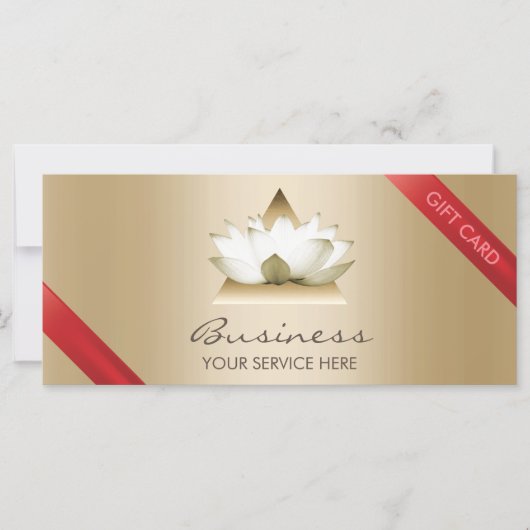 Carte Certificat cadeau | Gold Lotus Logo Spa & Salon (Devant)