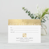 Carte Certificat-cadeau Gold Wellness Abstrait moderne (Debout devant)