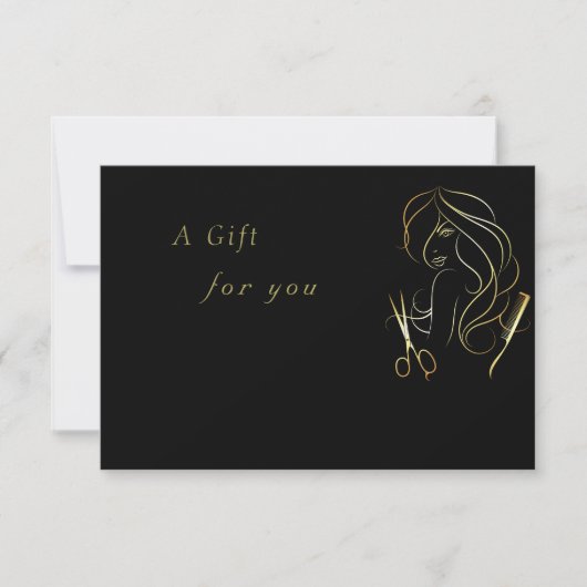 Carte Certificat cadeau Golden and Black Beauty Salon (Devant)
