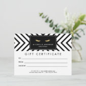 Carte Certificat-cadeau Golden Eyelashes avec motif (Debout devant)