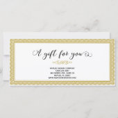 Carte Certificat cadeau Golden Seal (Dos)