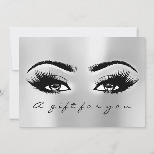 Carte Certificat cadeau Gris Argent Lash Beauty Maquilla (Devant)
