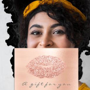 Carte Certificat cadeau Gris Rose Gold Kiss Beauty Studi