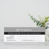 Carte Certificat cadeau Gris Tones (Debout devant)