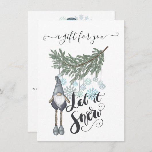 Carte Certificat cadeau hiver neige (Devant / Derrière)