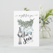 Carte Certificat cadeau hiver neige (Debout devant)