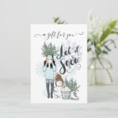 Carte Certificat cadeau hiver neige (Debout devant)