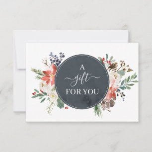 Carte Certificat cadeau Holly Berry & Floral Blossom