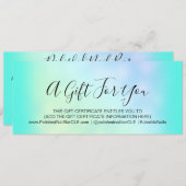 Carte Certificat Cadeau Holographe Coiffeur Lash de maqu (Devant / Derrière)