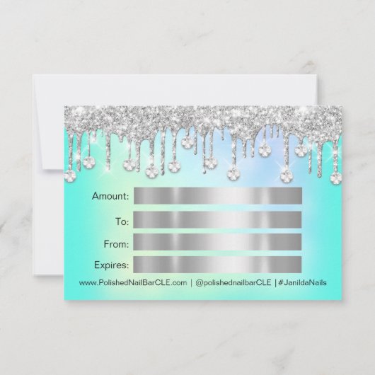 Carte Certificat cadeau Holographe Parties scintillant D (Dos)