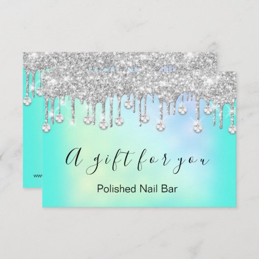 Carte Certificat cadeau Holographe Parties scintillant D (Devant / Derrière)