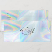 Carte Certificat cadeau Holographique moderne (Devant / Derrière)