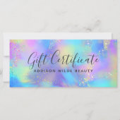 Carte Certificat cadeau Holographique Opal Iridescente (Devant)