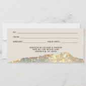 Carte Certificat cadeau Holographique Parties scintillan (Dos)