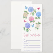Carte Certificat cadeau Hydrangea d'aquarelle personnali (Devant / Derrière)