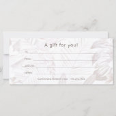 Carte Certificat cadeau imprimé Mauve Palm Muted (Dos)