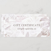 Carte Certificat cadeau imprimé Mauve Palm Muted (Devant / Derrière)